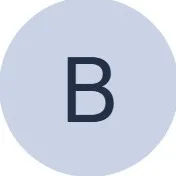 Blue-gray circle with a large, dark letter B centered inside.